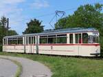 Gelenktriebwagen 1 der Rostocker Straßenbahn AG am Depot12 am Tag der offenen Tür am 03.08.2024