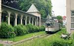 AVG Augsburg__GT 4 Nr.412 [ME 1962, ex SSB 582] auf Linie 1 in der Endschleife Göggingen__05-2000