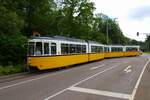 SSB Stuttgart Oldtimer Straßenbahn GT4 Doppeltraktion auf der Linie 23 am 07.07.24 in Stuttgart