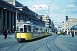 SSB Stuttgart__E-Wagen__GT4 494+BTw als E-Wagen nach Heumaden am Schloßplatz.__02-1978