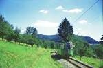 Straßenbahn Reutlingen__GT4 auf Linie 1 gen Eningen unterwegs.__29-07-1974