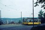 SSB Stuttgart__Der GS-Tw 851 auf Sonderfahrt in der Birkenwaldstraße zum Killesberg.__05-05-1973