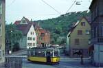 SSB Stuttgart__GS-Tw 851 auf Sonderfahrt in der 'Gablenberger Kurve'.__05-05-1973