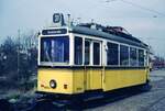 SSB Stuttgart__Gartenschau-TW (GS) 854 [Uerdingen 1939] auf seinem  letzten Gleis  im Bf S-Möhringen.__17-04-1975