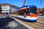 HEAG mobilo Straßenbahn Darmstadt Adtranz ST13 Wagen 9874 am 07.09.24 in der Innenstadt