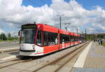 EVAG 648 + 625 als Linie 3 vom Betriebshof Urbicher Kreuz zum Domplatz, am 25.05.2024 an der Halstestelle Urbicher Kreuz.