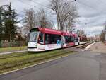 EVAG 706 + 712 am 23.01.2024 als Fahrschule an der Hst. Stadion Ost in Erfurt.