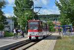 KT4D Tw 315 steht in Waltershausen Dreieck und wartet auf die Kreuzung mit Tw 215 und Tw 301.