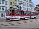 EVAG 522 als Sonderfahrt am 24.12.2024 an der Sonderhaltestelle Domplatz Süd in Erfurt.