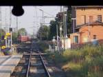 Der Bahnhof Züssow,am 02.August 2015,mit einem ausfahrenden RE nach Stralsund aus der Sicht vom UBB Führerstand.Da ich das Glück hatte bis Heringsdorf freie Sicht aus dem Rückfenster zuhaben,konnte ich so einige Aufnahmen machen.
