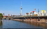 445 600-0 (ET 445.100 | Stadler KISS) unterwegs an der Jannowitzbrücke in Berlin.