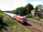 232 240 mit D 1249 in Mncheberg (19.08.2006)