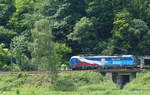 ČD Cargo 383 009 mit leeren Autotransportwagen Richtung Děčín, am 09.06.2020 in Schöna.