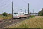 Nachschuss auf 401 508-7 (Tz 108  Lichtenfels ) als ICE 802 (Linie 18) von München Hbf nach Hamburg-Altona, der in Brehna auf der Bahnstrecke Berlin–Halle (KBS 250) fährt.