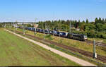 6193 705-1 (X4 E - 705 | Siemens Vectron) schlängelt sich mit ihren Aufliegern der Schenker AG und DSV A/S in den Nordteil des Knotens Halle (Saale).