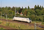 Ganz in Weiß, nahezu sauber und ohne Anhängelast begibt sich 159 445-6 (Stadler Eurodual) aus dem Knoten Halle (Saale) Richtung Bitterfeld.
Nachschuss von einer Straßenbrücke Nähe Birkhahnweg.

🧰 Leipziger Eisenbahnverkehrsgesellschaft mbH (LEG)
🕓 6.8.2024 | 18:34 Uhr