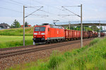 185 044-5 mit gemischten Güterzug bei Zschortau. 21.05.2016