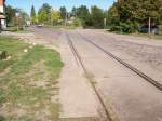 Eberswalde, Bahnbergang Biesenthaler Strae der Eberswalde-Finowfurter Eisenbahn am 31.08.08