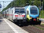 146 565 mit IC trifft auf WestfalenBahn ET 613 in Hämelerwald, 30.07.2024