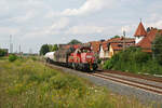 Hier zusehen ist 261 022 am 1.8.24 mit dem Nahgüterzug von Baalberge nach Magdeburg-Rothensee bei der Ausfahrt aus Baalberge.