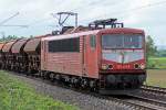 DB 155 219-9 die letzte mit Lätzchen am 09.05.14   14:45 nördlich von Salzderhelden am Bü Km 75,1 in Richtung Hannover