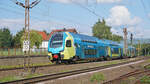 Der RE70 der WestfalenBahn nach Minden (Westf.) kurz vor der Einfahrt in den Bahnhof Bückeburg.