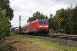 DB 146110 erreicht hier am 16.7.2023 um 12.16 Uhr den Ortsrand von Hasbergen.