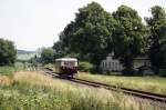 Wismarer Schienenbus als Sdf. aus BO-Dahlhausen bei Küntrop am 04.07.2015 und 38° C Hitze...