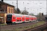 RE7 (RE 29719)  Rhein-MNSTERLAND-Express  fhrt wegen dem Unfall in Hagen ber die Gtergleise dem Zielbahnhof Krefeld Hbf entgegen.