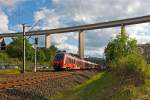   Hamsterbacken im Doppelpack -  442 262 / 762 und 442 760 / 260 (zwei gekoppelten 4-teilige Bombardier Talent 2) fahren am 05.06.2014 als RE 9 (rsx - Rhein-Sieg-Express) Aachen - Köln - Siegen,