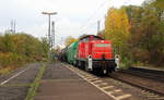294 880-0 von DB-Railion kommt mit einem kurzen gemischten Güterzug aus Köln-Gremberg nach Königswinter und kommt aus Richtung Köln-Gremberg und fährt durch Bonn-Oberkassel in