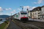 BLS Cargo Bombardier Traxx 186 909- 4 und 186 901-5 in Rüdesheim am Rhein am 09.01.21