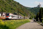 Die Vias Nahverkehrszüge sind ein verlässliches, wennauch sehr flinkes Motiv bei Braubach.