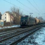 MRCE 185 545-1  Rail4Chem  dem DGS 94114 von Hegyeshalom (Ungarn) nach Bottrop Gbf in Wiesbaden-Biebrich; 12.01.2009  