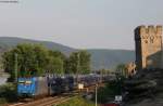 185 520-4 mit einem Autoganzzug -> Koblenz in Oberwesel 31.7.08