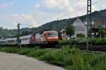 Bei Oberwesel geriet mir die MÄRKLIN 120 112-8 mit einem IC-Wagenzug vor die Linse am Montag den 1.6.2014