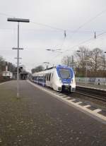 Dreiteiler ET 652 der NX als RB48 nach Bonn Mehlem beim verlassen von Brühl am 23.1.2016