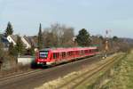 DB 620 007 als RB 24 nach Kall in Höhe des südlichen Einfahrsignals von Weilerswist am 28.02.2015.