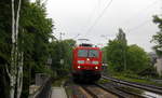 185 166-6 DB kommt aus Richtung Aachen-West mit einem Kohlenzug aus Gent-Zeehaven(B) nach Garching(D) und fährt durch Aachen-Schanz in Richtung