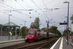 Der Thalys aus Köln-Hbf(D) nach Paris(F) kommt durch Kohlscheid als Umleiter aus Richtung Rheydt,Herzogenrath und fährt in Richtung Aachen-West,Aachen-Schanz,Aachen-Hbf und fährt die