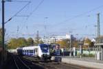 National Express ET356 durchfährt Norf auf seiner RE 7-Testfahrt nach Krefeld (29.10.15).