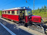 Das Bochumer Schweineschnäuzchen wartete Anfang August 2024 am Bahnhof in Hattingen auf die Weiterfahrt.