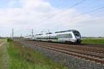 1442 117 und 1442 616 (Bombardier Talent 2) der S-Bahn Mitteldeutschland als S 37573 (S5) von Halle(Saale)Hbf nach Zwickau (Sachs) Hbf fährt bei Benndorf auf der Bahnstrecke