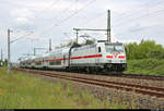 146 577-2 DB als IC 2445 (Linie 55) von Köln Hbf nach Dresden Hbf fährt in Halle-Kanena/Bruckdorf auf der Bahnstrecke Magdeburg–Leipzig (KBS 340).