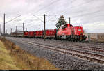 Gemischter Gz mit 265 020-8 (Voith Gravita 15L BB) DB fährt in Benndorf auf der Bahnstrecke Magdeburg–Leipzig (KBS 340) Richtung Gröbers.