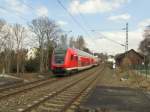 Doppelstocksteuerwagen vom RE 3 nach Hof. Aufgenommen am 28.03.2015 in Jocketa. 