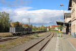 Das heutige Ende vom Bahnsteig 1 in Hainichen, am 11.10.2024.