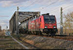 Kesselzug mit 186 382-8 unterwegs in Schkopau Richtung Merseburg Hbf.

🧰 Akiem S.A.S., vermietet an die HSL Logistik GmbH (HSL)
🚩 Bahnstrecke Halle–Bebra (KBS 580)
🕓 12.3.2021 | 16:37 Uhr