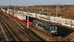 KLV-Zug mit 193 708-5 (X4 E - 708 | Siemens Vectron) unterwegs am Energiepark Dieselstraße in Halle (Saale) Richtung Abzweig Halle Kasseler Bahn.