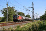 Kesselzug mit 187 536-8 unterwegs am km 9,2 in Schkopau Richtung Halle-Ammendorf.

🧰 HSL Logistik GmbH (HSL)
🕓 7.7.2023 | 16:35 Uhr